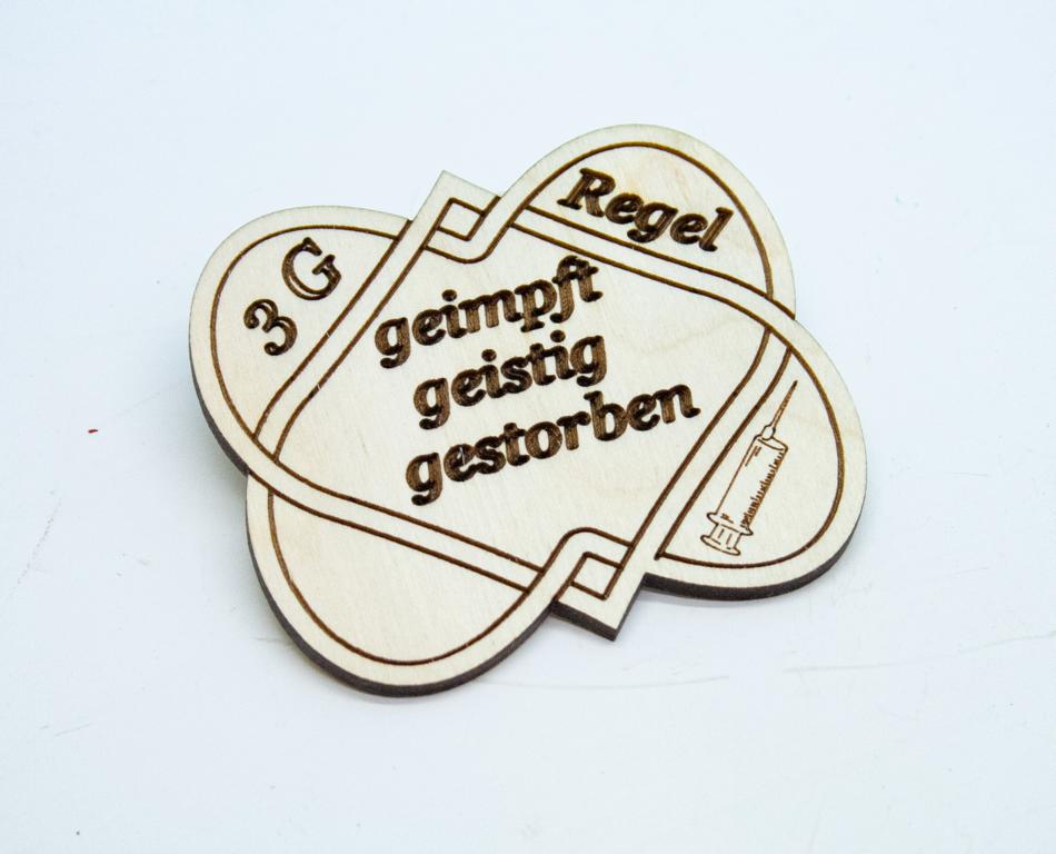 Anstecker 3G Regel 7x7 cm gestorben Anstecker 3G Regel 7x7 cm gestorben