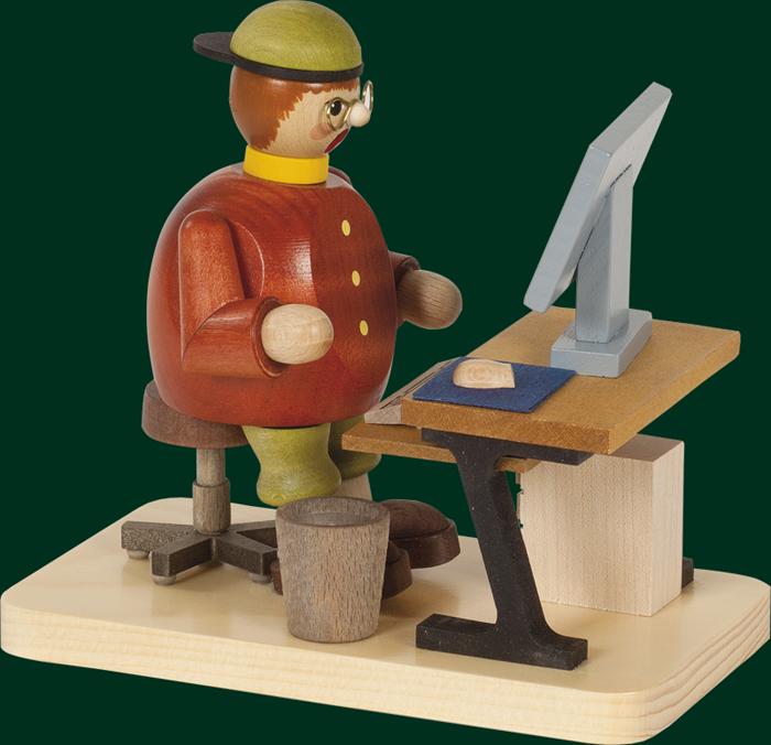 Räuchermann Computerfreak, sitzend  14 cm