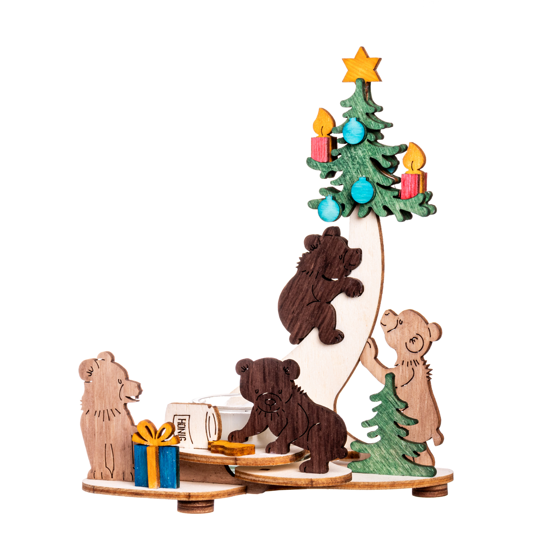 Bastelset Teelichthalter Bären 12x 16cm