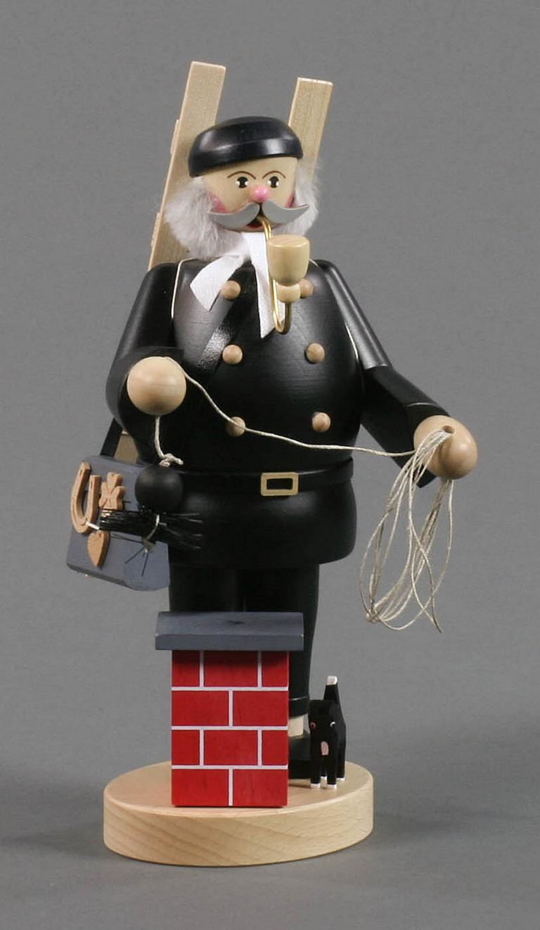 Räuchermann Schornsteinfeger mit Leiter und Schornstein