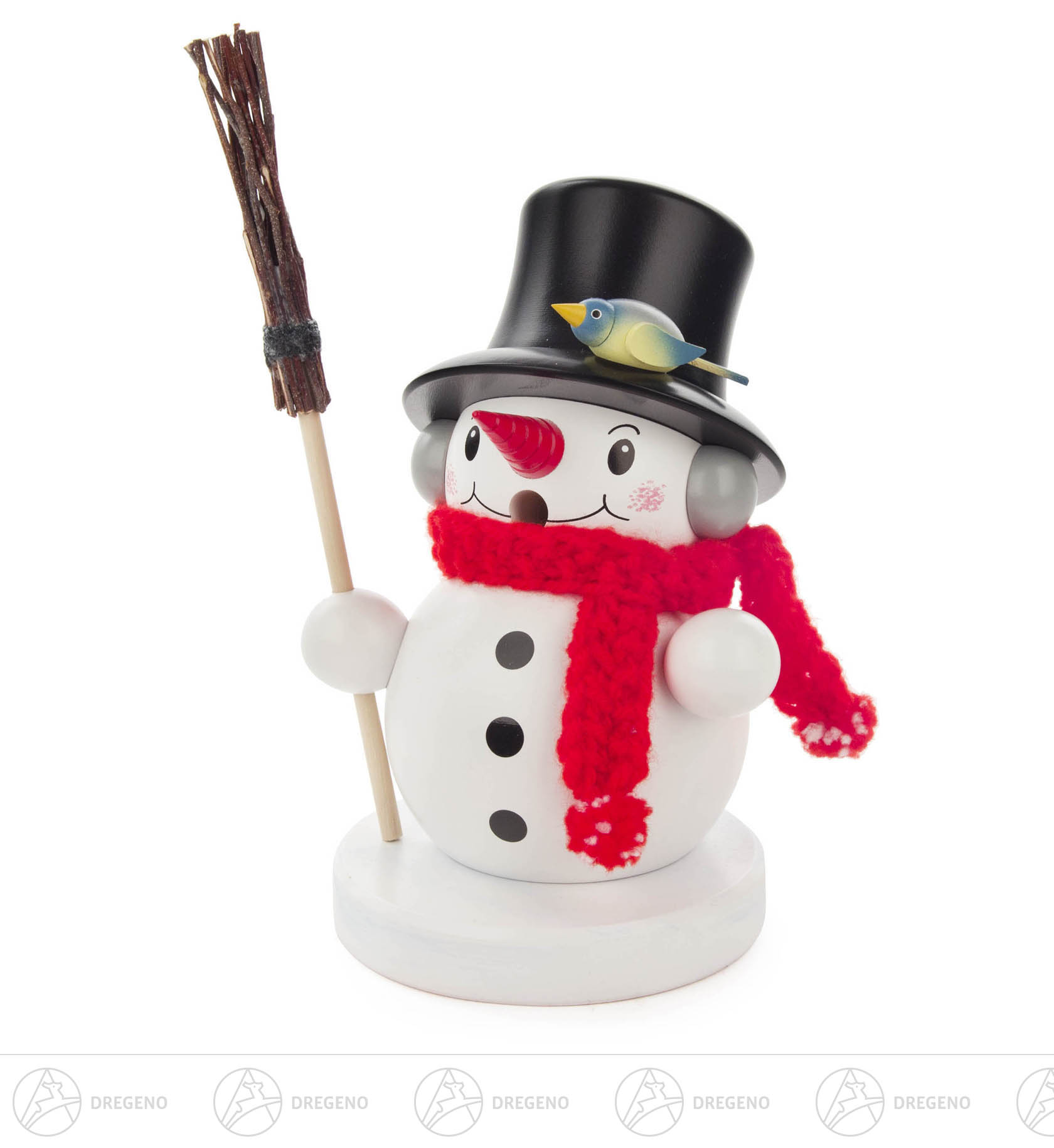 Räuchermann Schneemann mit Besen