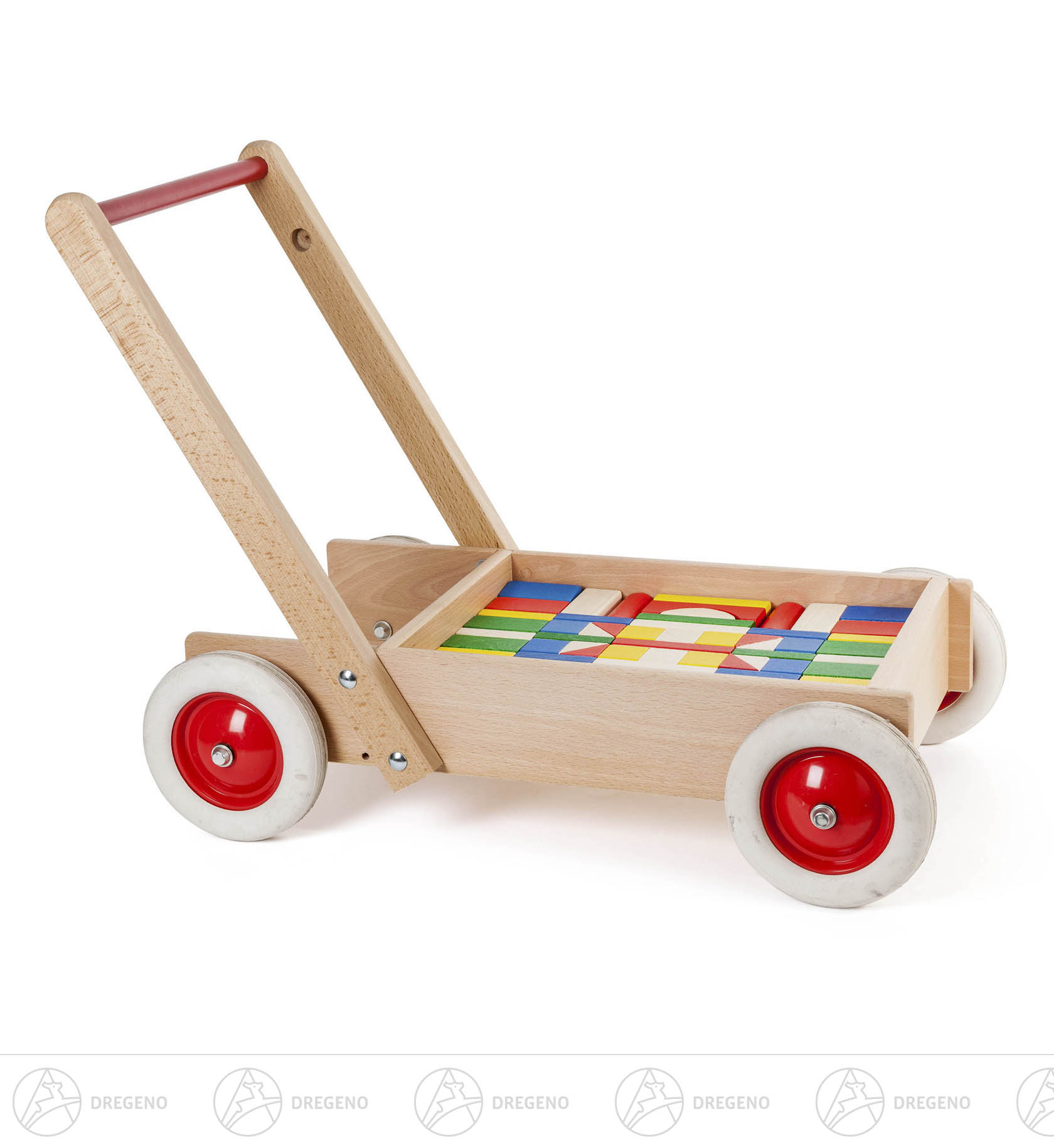 Laufwagen mit Bausteinen