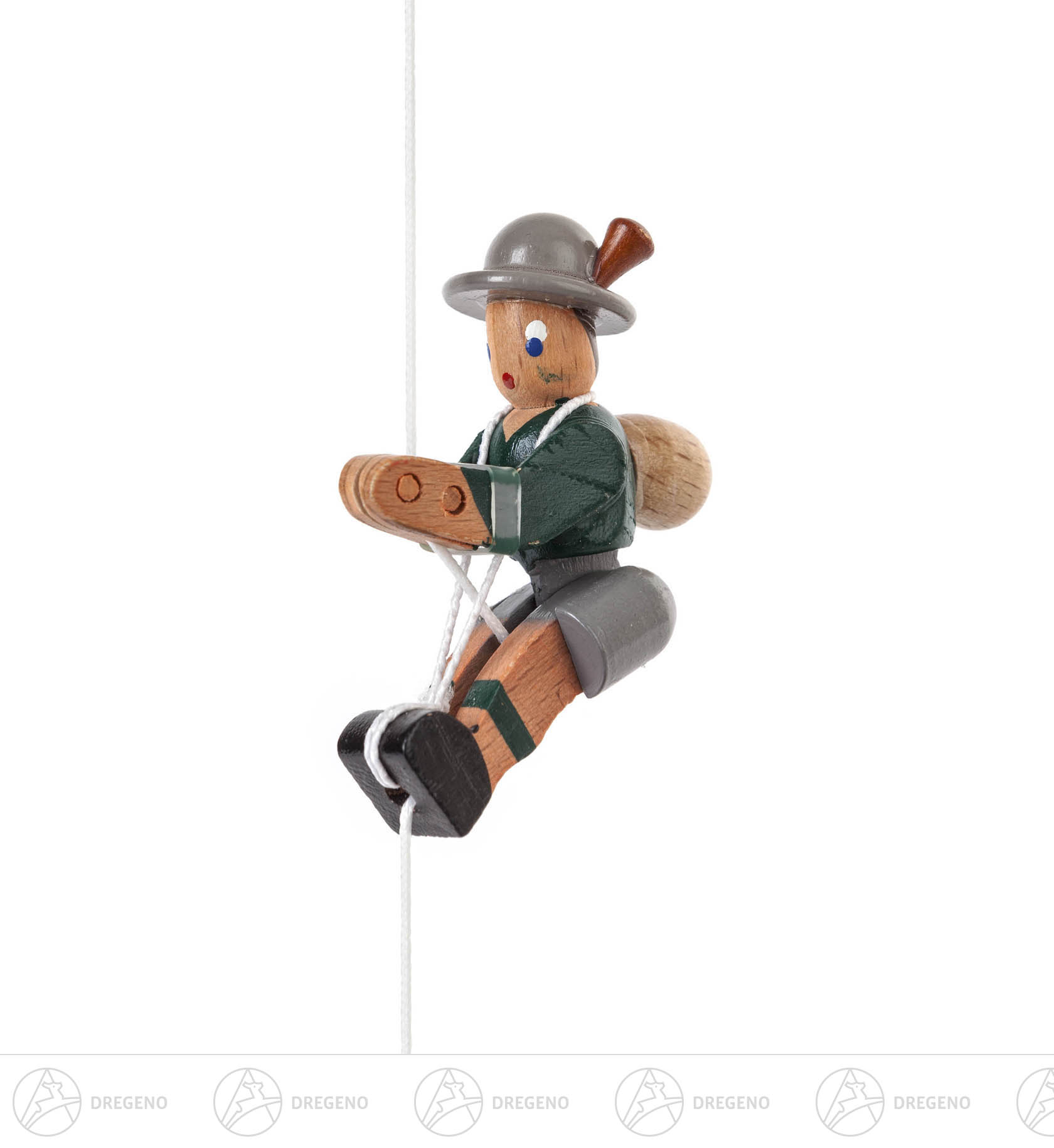 Kletterfigur Bergsteiger, grüne Jacke Kletterfigur Bergsteiger, grüne Jacke