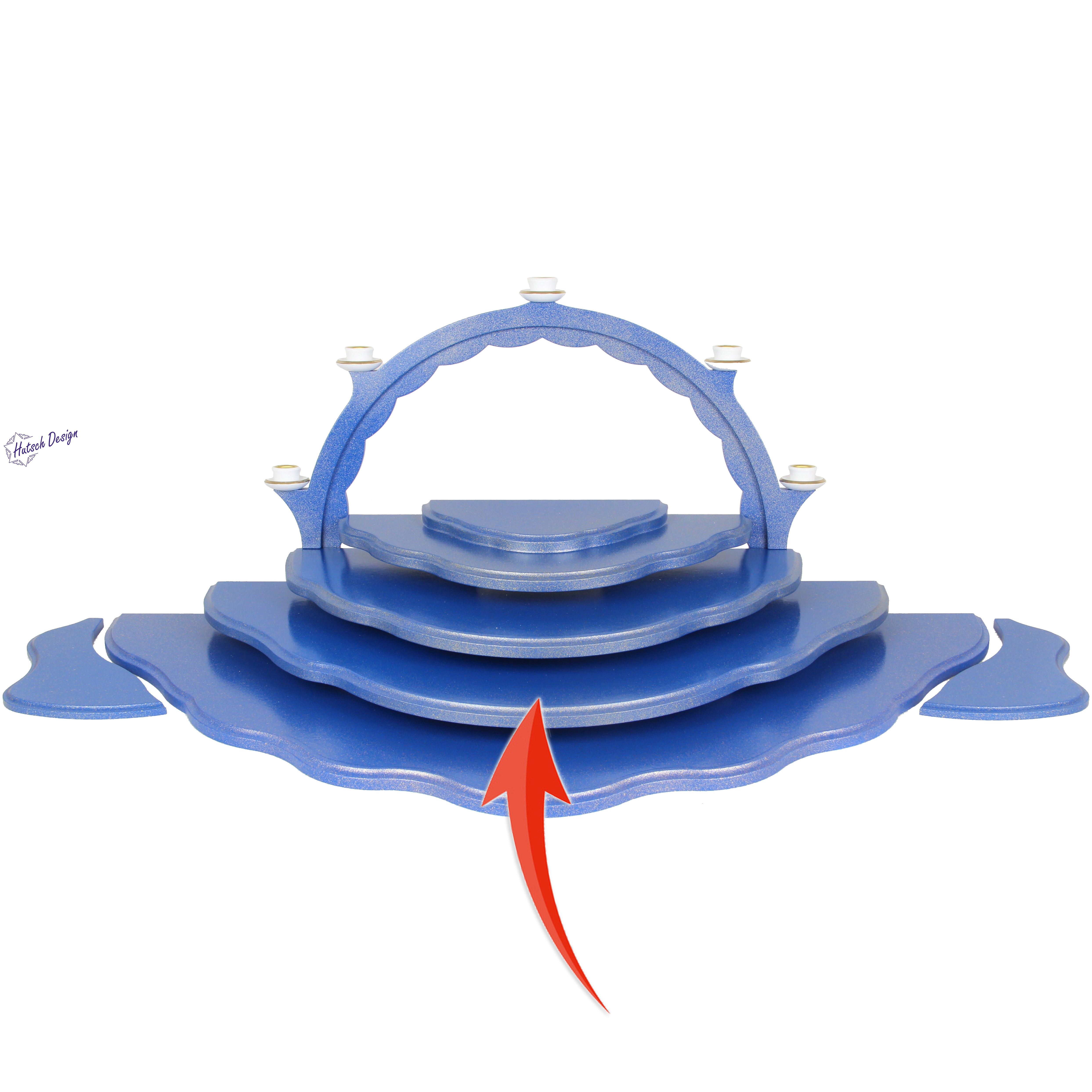 Unterbauetage 4 an Unterbauetage 3, blau/gold Unterbauetage 4 an Unterbauetage 3, blau/gold