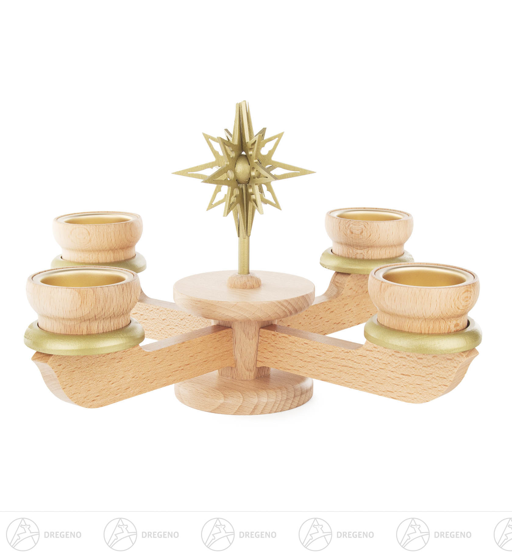 Adventsleuchter groß natur für 4 Teelichte 18x23cm