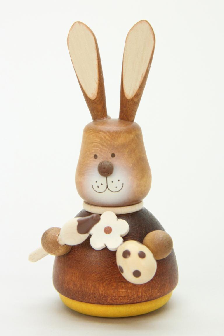 Wackelhase mit Pinsel natur  9,8 cm