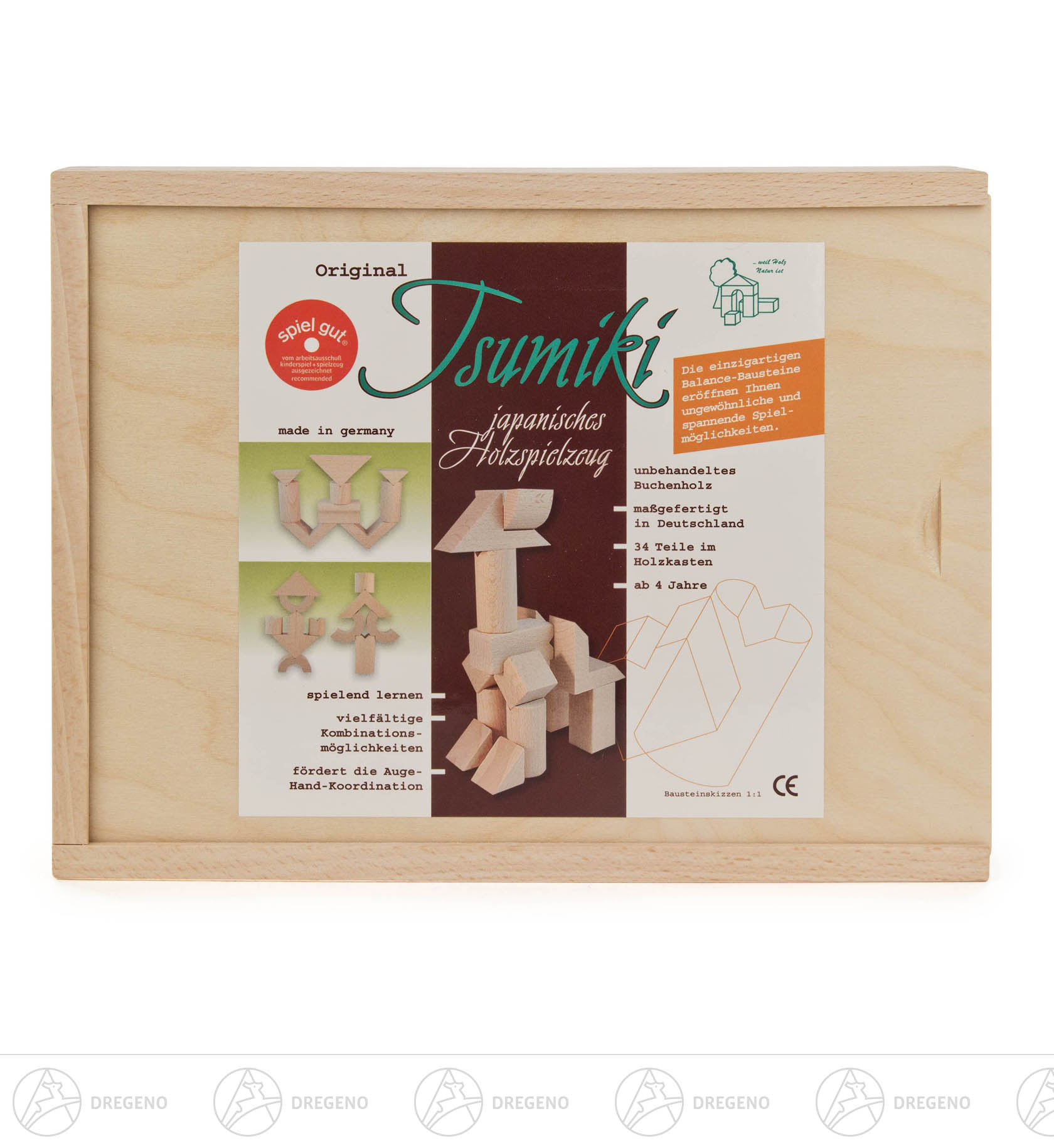 Baukasten Tsumiki Balance-Bausteine 34-teilig, natur