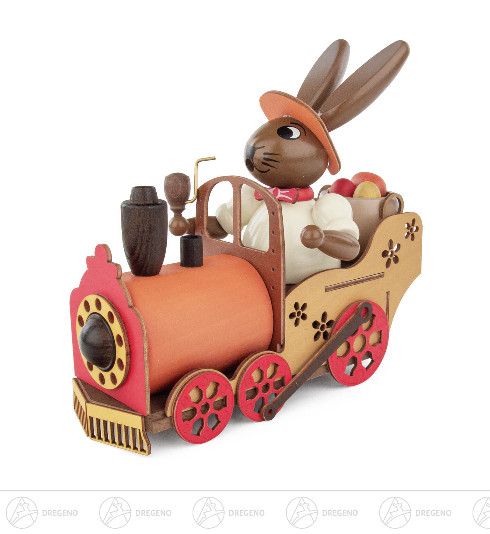 Räucherhase auf Lokomotive 21cm