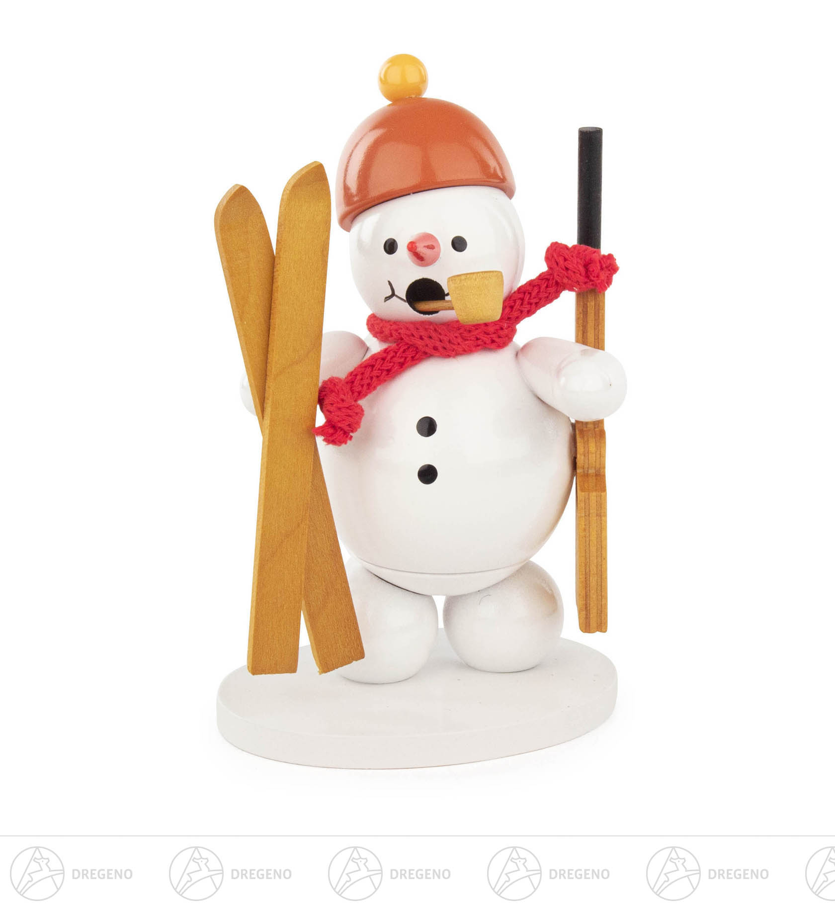 Räuchermann Schneemann Biathlet 13cm