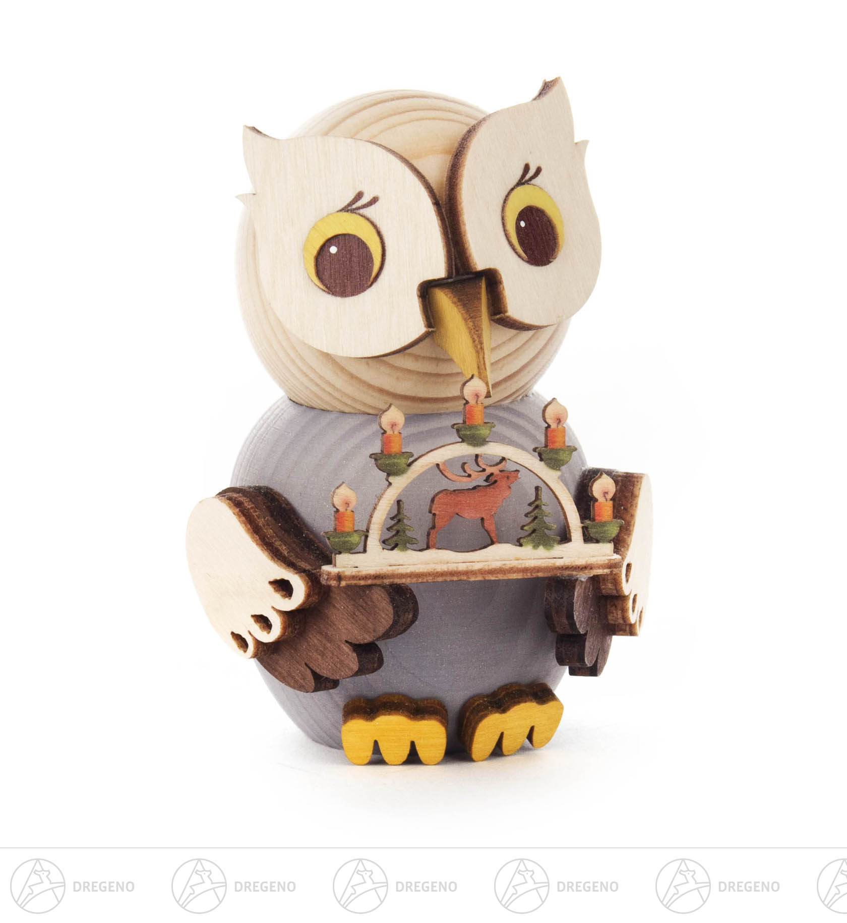 Mini-Eule mit Schwibbogen 7cm Mini-Eule mit Schwibbogen 7cm