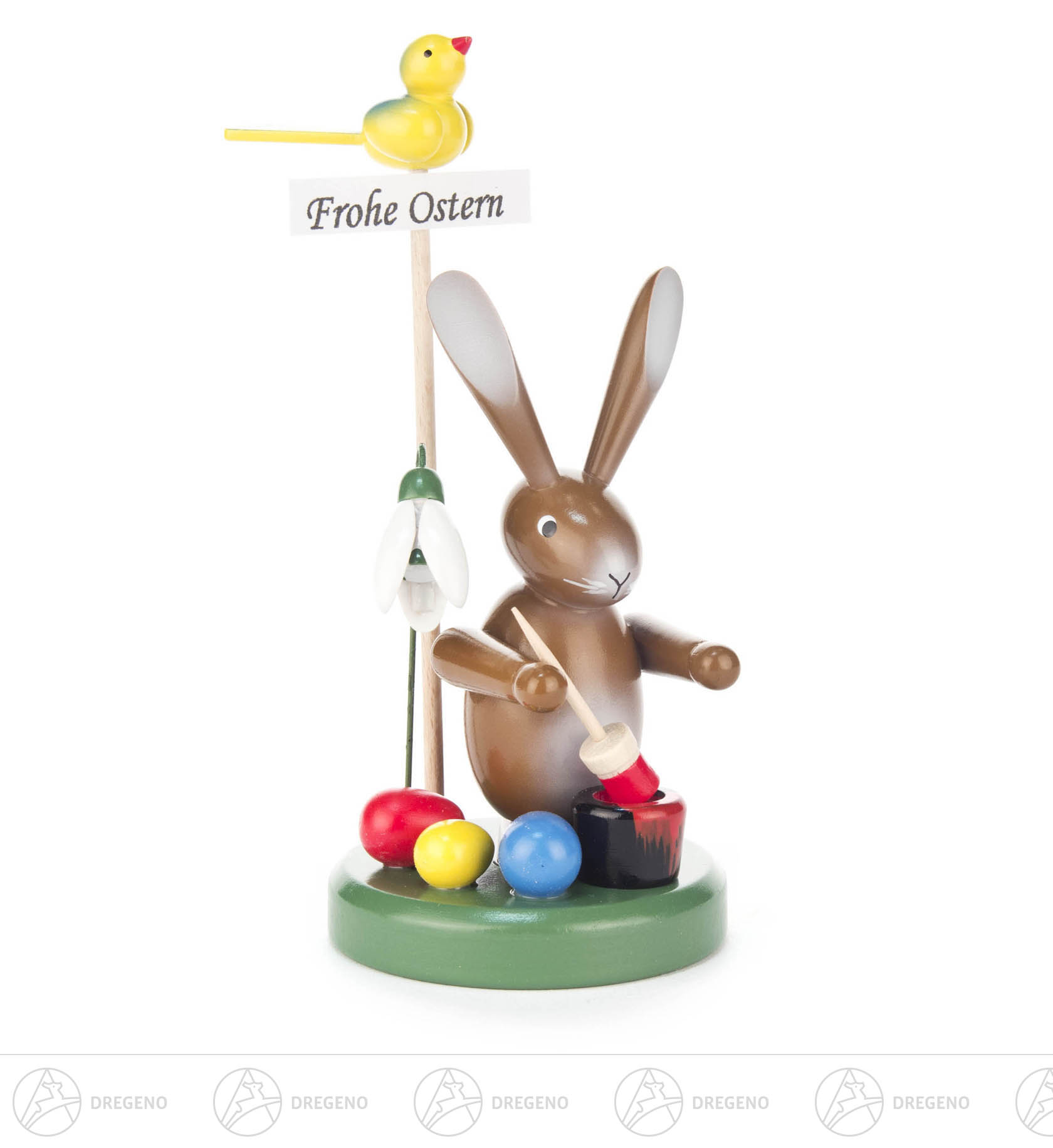 Hasenmaler Frohe Ostern mit Blume 13cm