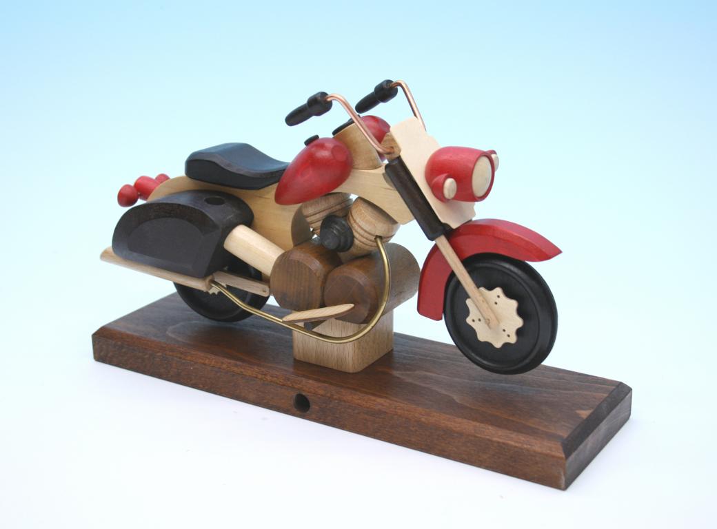 Raeuchermotorrad Chopper rot  27 x8 x 16cm