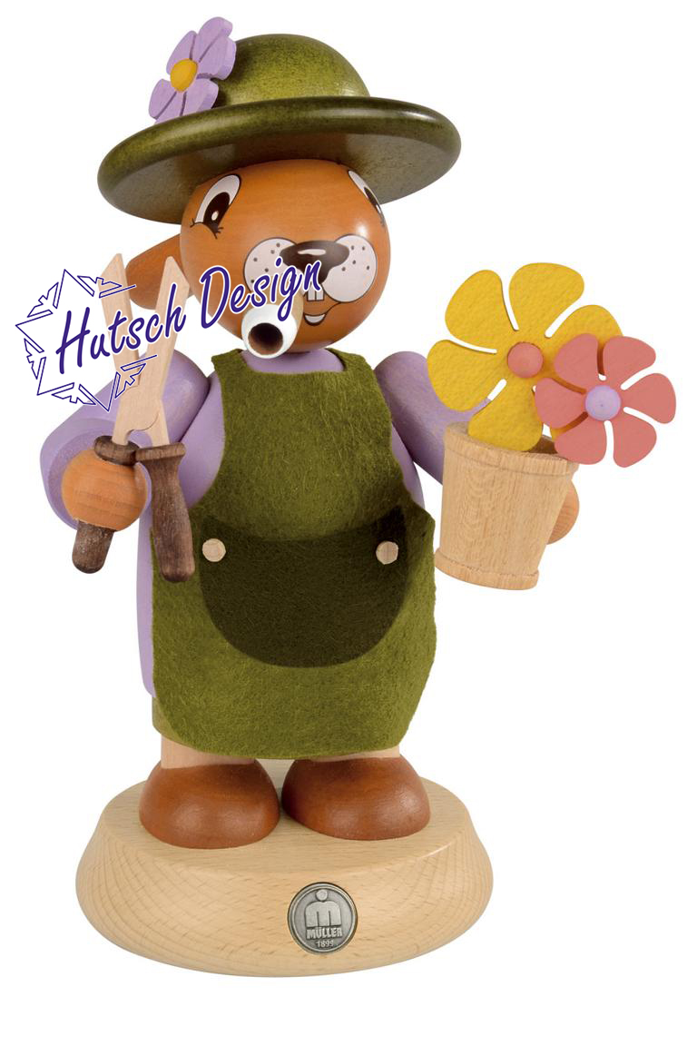 Räucherhase Gärtner farbig, groß