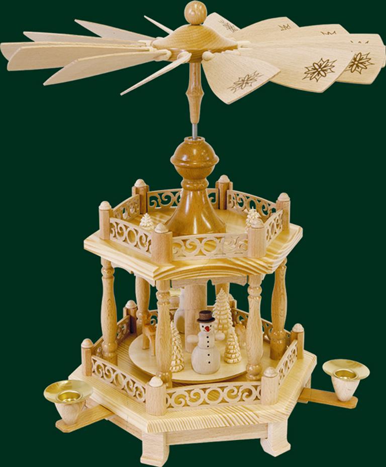 Pyramide 1-st. nat. Barockzaun, Schneemänner  38 cm