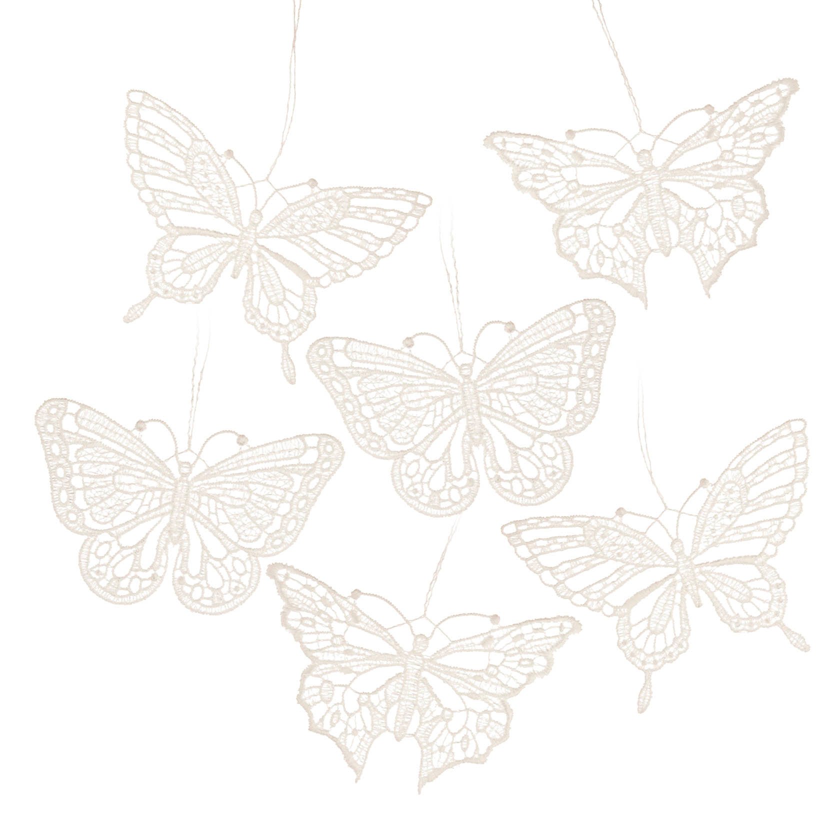 Behang Schmetterlinge 6-teilig 2x184271 2x184272 2x184273 Plauener Spitze 6cm