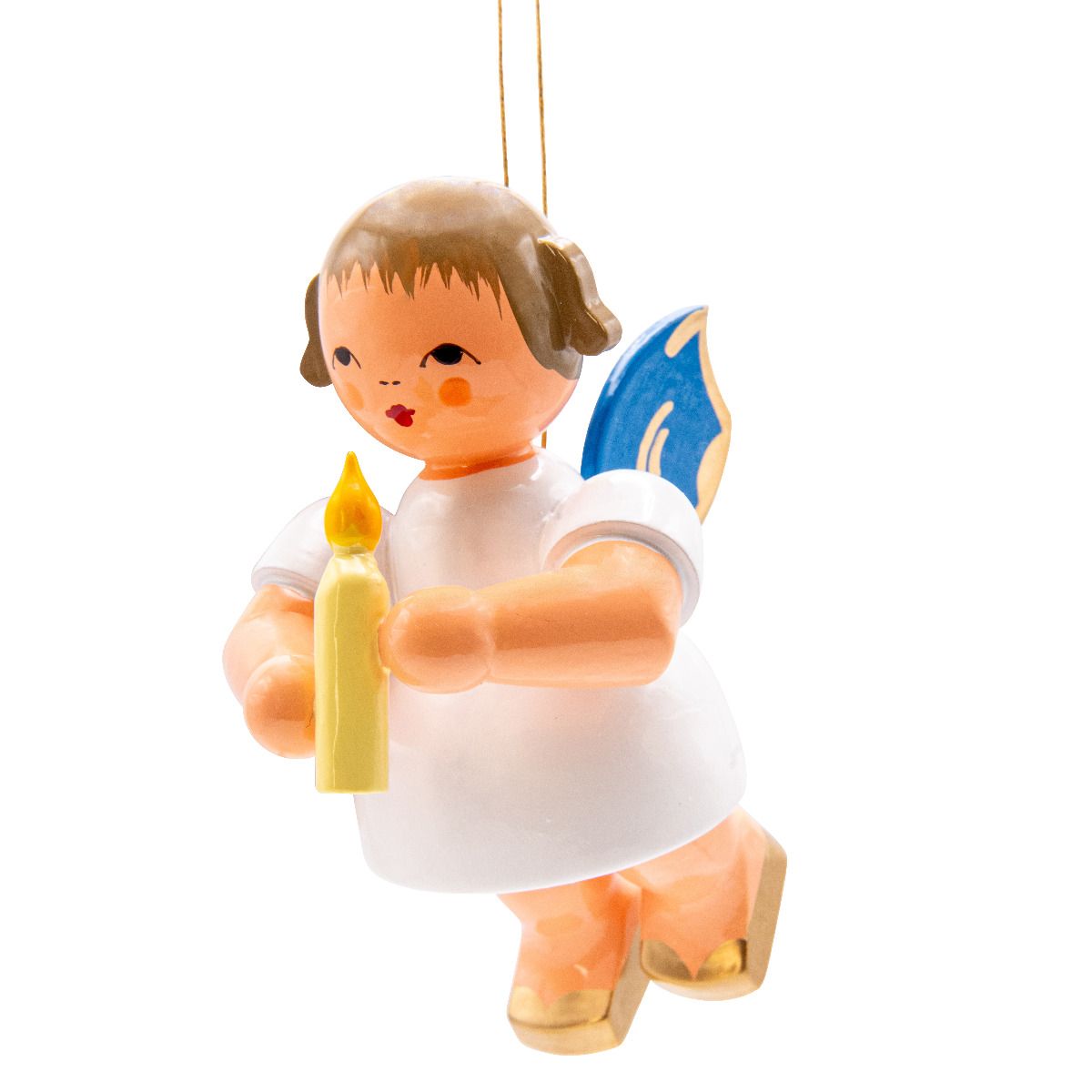 Schwebeengel groß mit Kerze, blaue Flügel 9cm