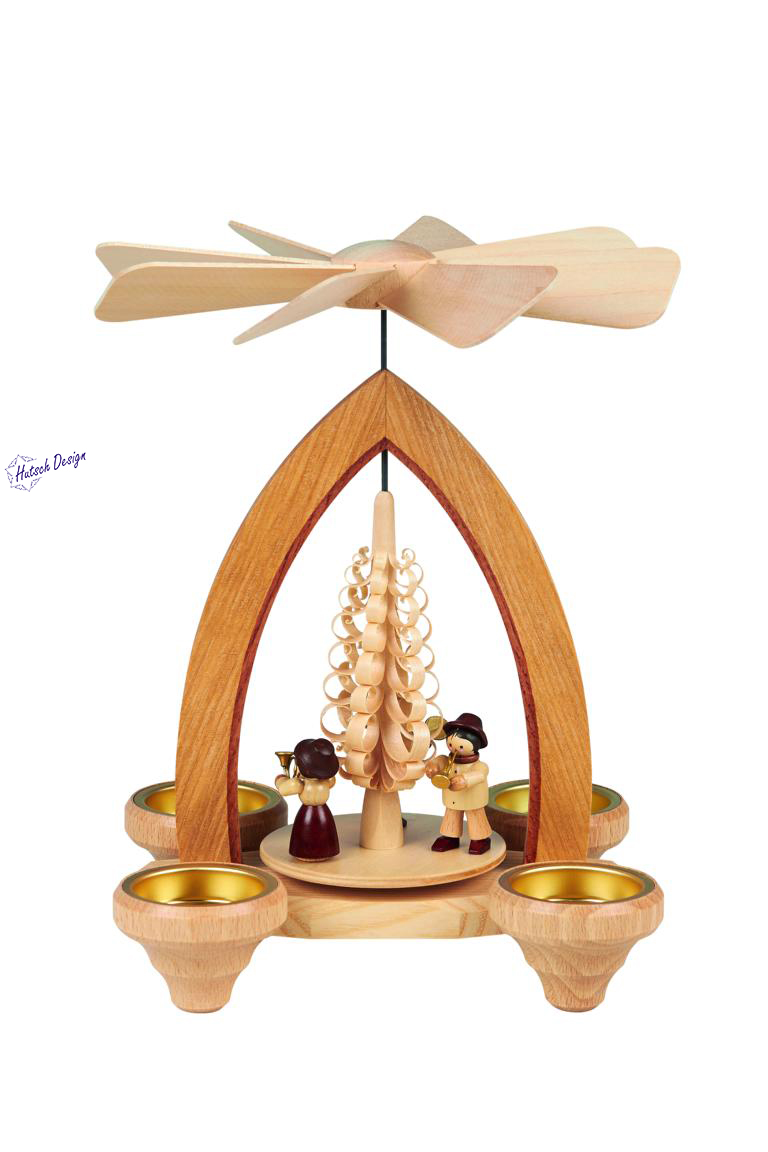 Teelichtpyramide mit Bläsertrio 26cm