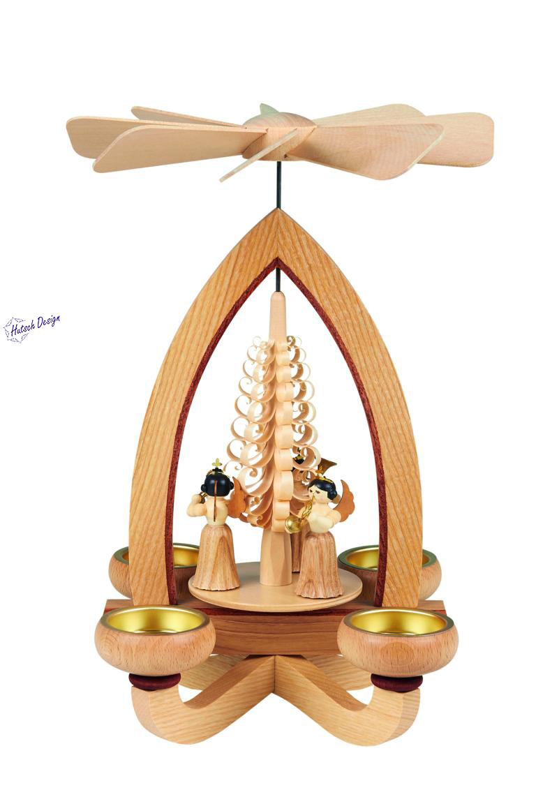Teelichtpyramide mit Faltenrockengel 28cm Teelichtpyramide mit Faltenrockengel 28cm