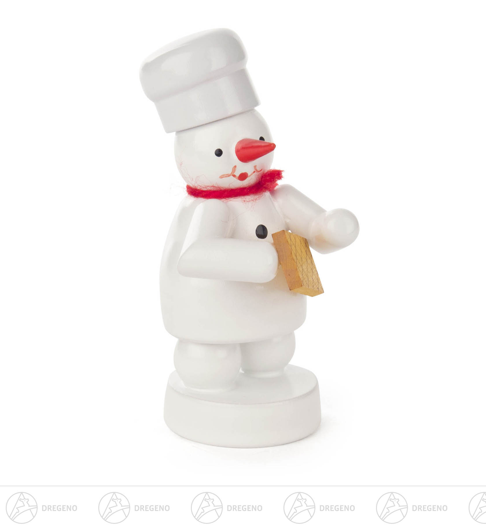Schneemann Bäcker mit Waffel 8cm