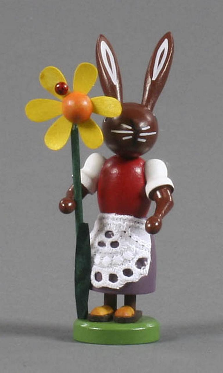 Häsin mit Blume 9cm