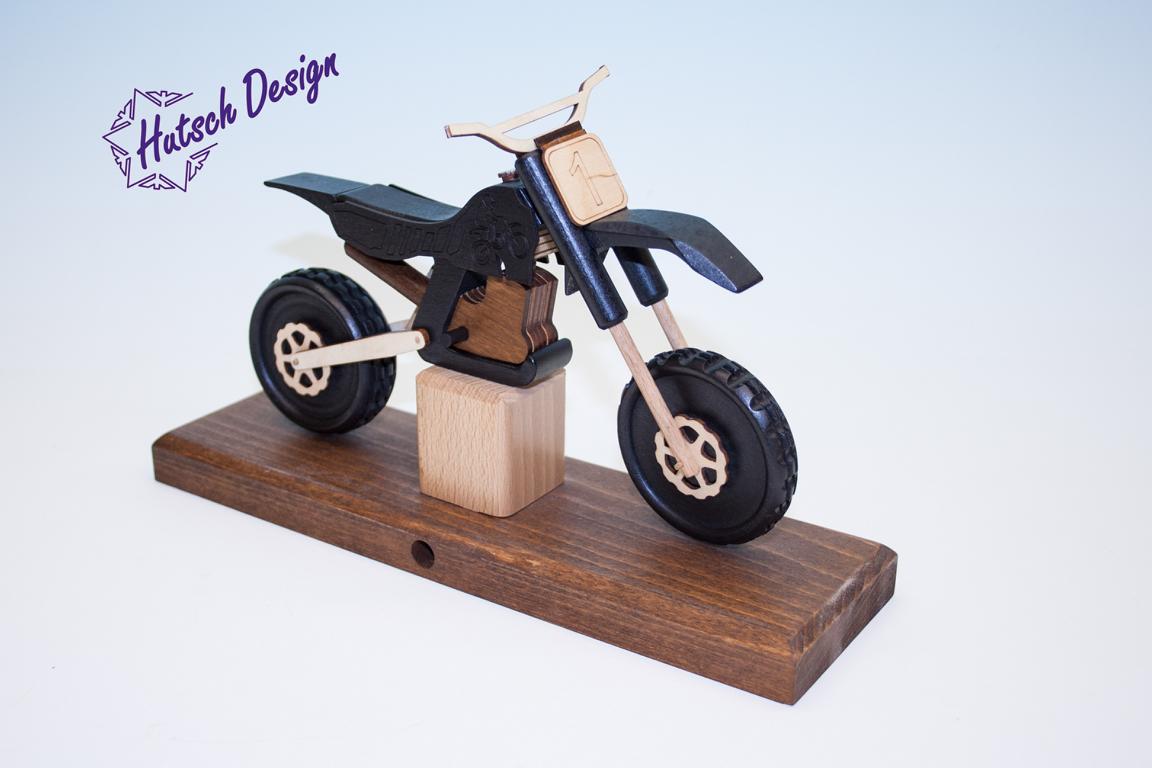 Raeuchermotorrad Cross in schwarz 27 x8 x 16cm