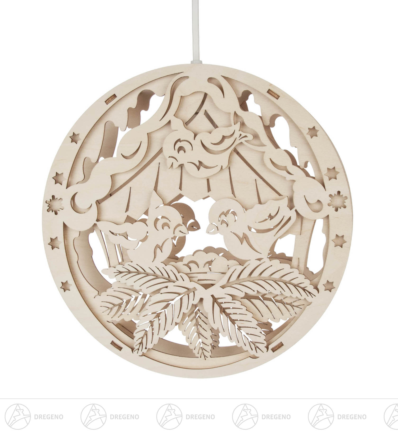 Fensterbild Vogelhäuschen elektr. Beleuchtung 25cm