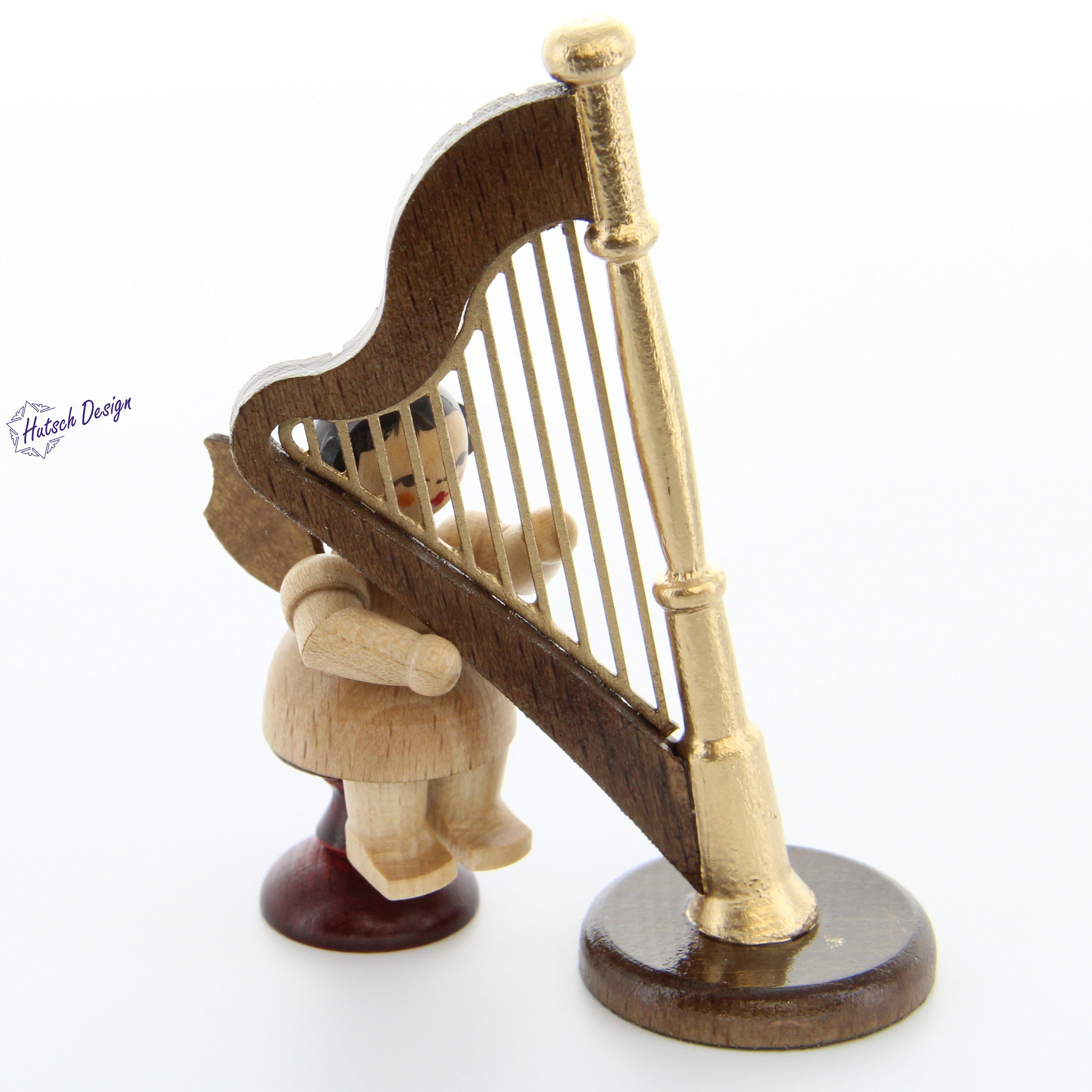 Engel sitzend mit Harfe, natur