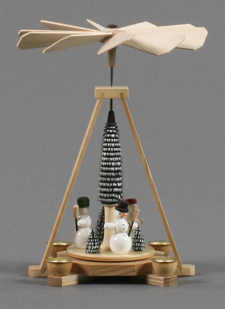 Pyramide mit Schneemännern, für Kerzen d14mm
