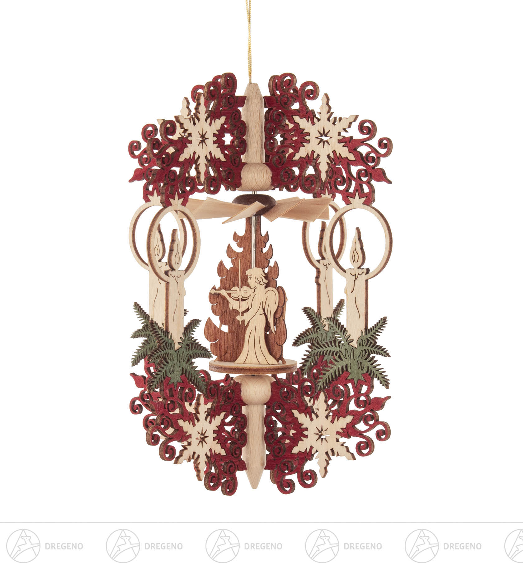 Wärmespiel Kristallkerze Engelchor zum Hängen 9 cm