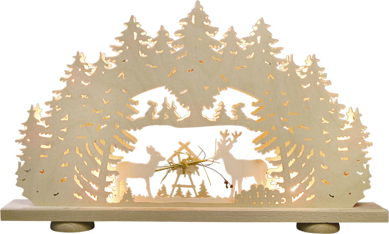 Lichterbogen 10 flg. Futtergrippe mit Naturheu 52,0 x 32,0 x 6,0 cm