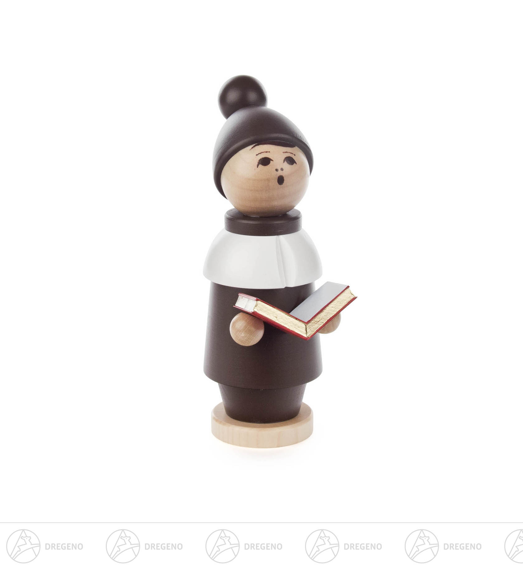 Kurrendefigur braun mit Buch, Gr.3 16cm