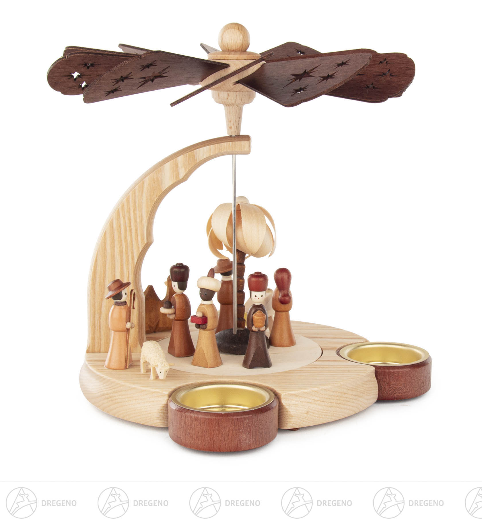 Pyramide mit Christi Geburt, für Teelichte