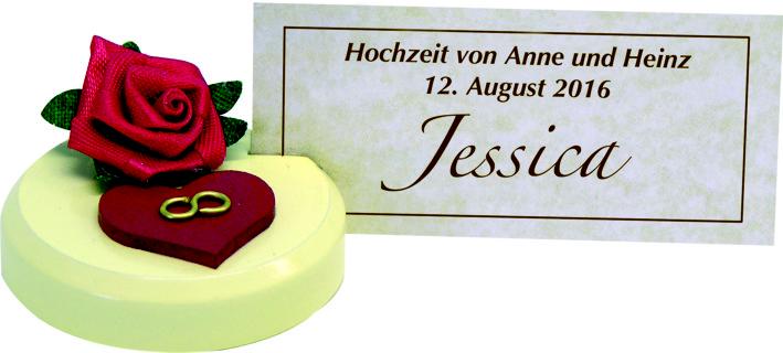 Tischkartenhalter Herz und Blume, dm 35 mm