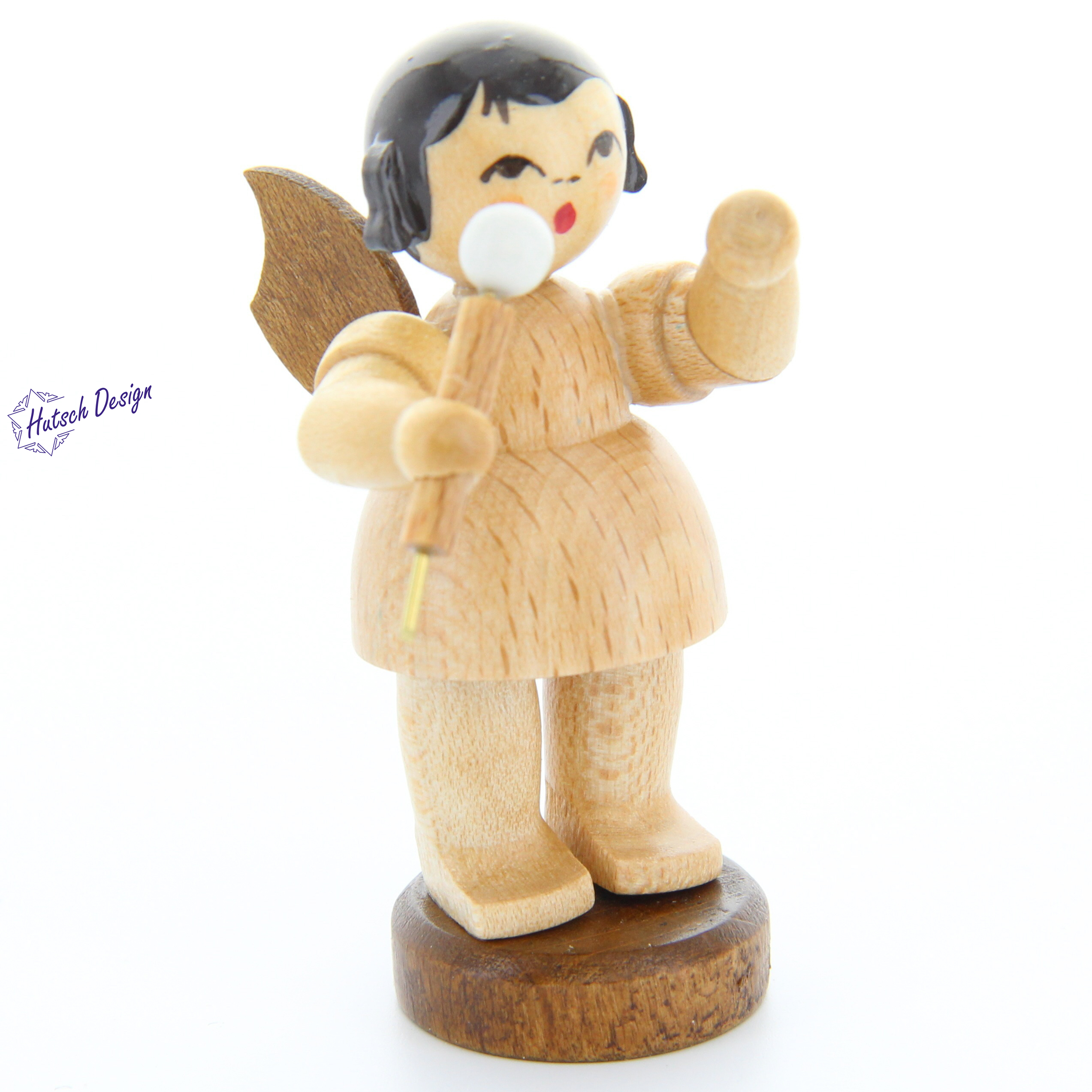 Engel stehend mit Mikrofon, natur