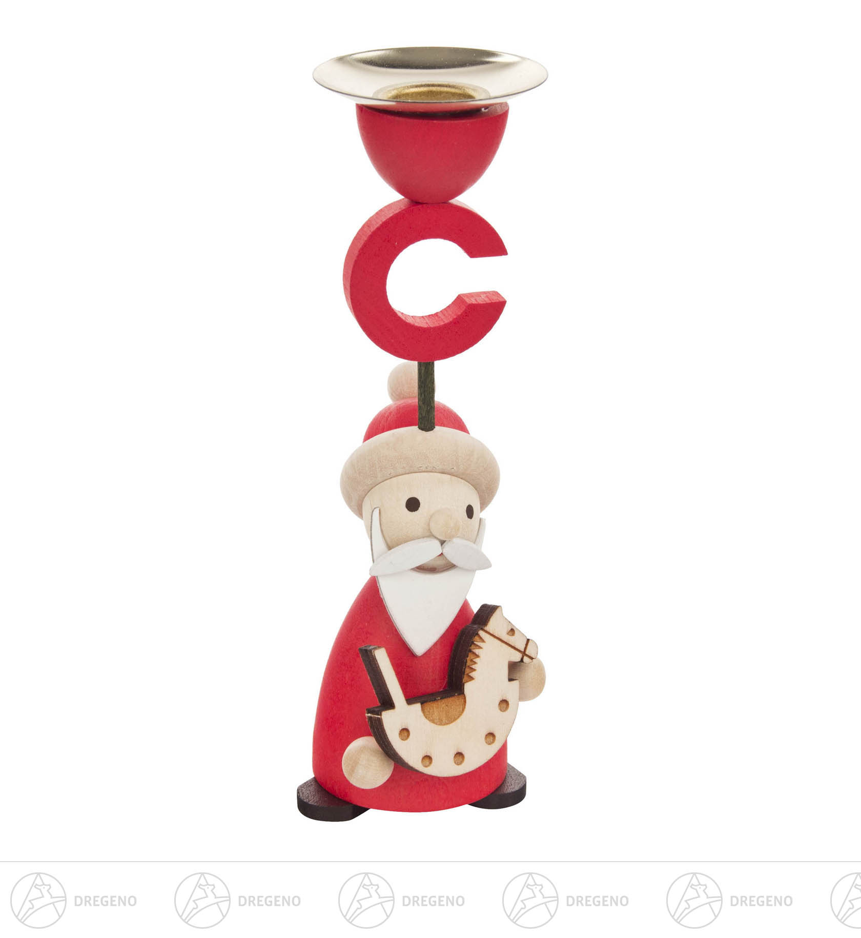 Behang Kerzenhalter Ruprecht mit Schaukelpferd 13cm
