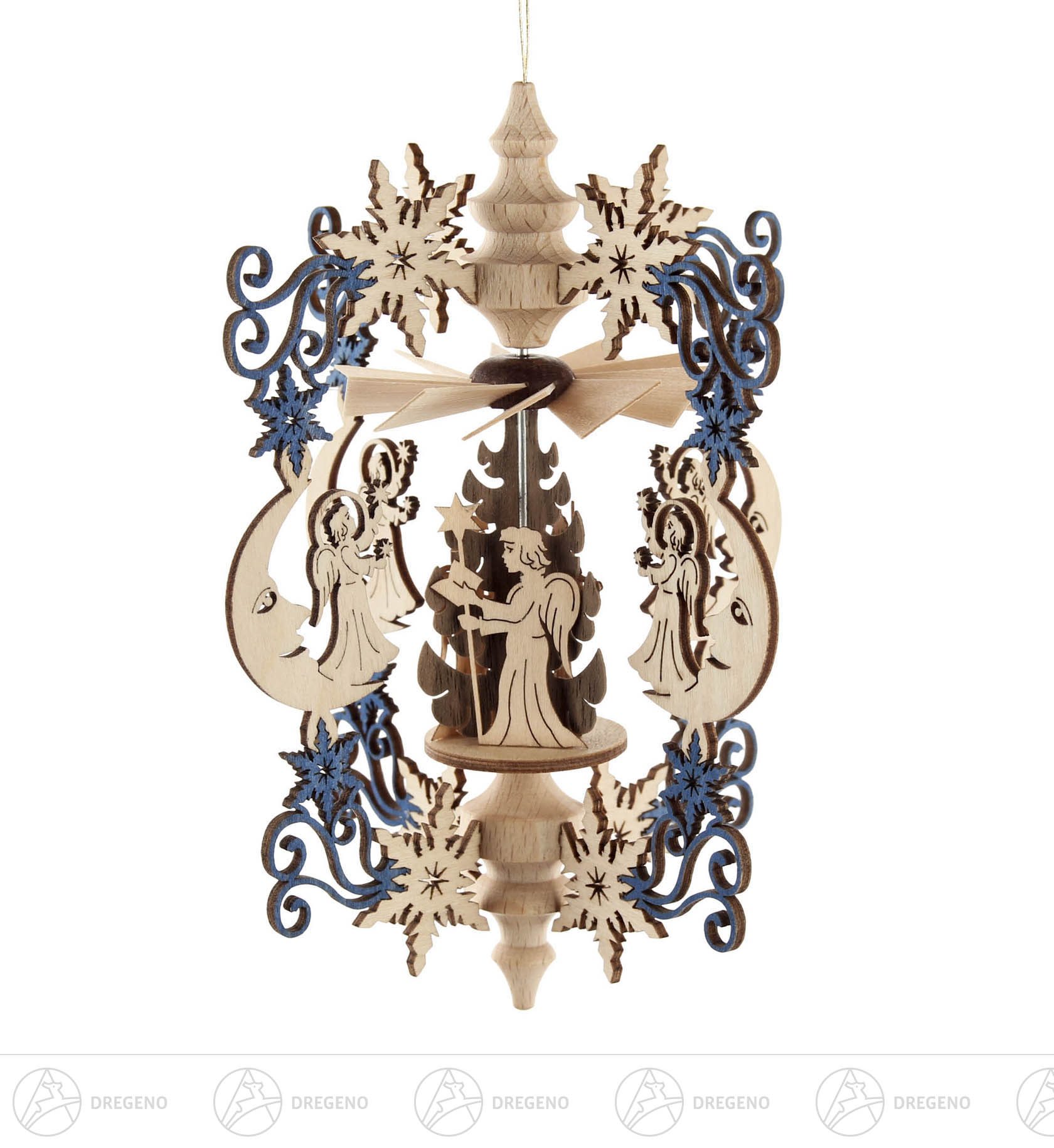 Wärmespiel Kristall Mond & Engel und Engelchor zum Hängen 10cm