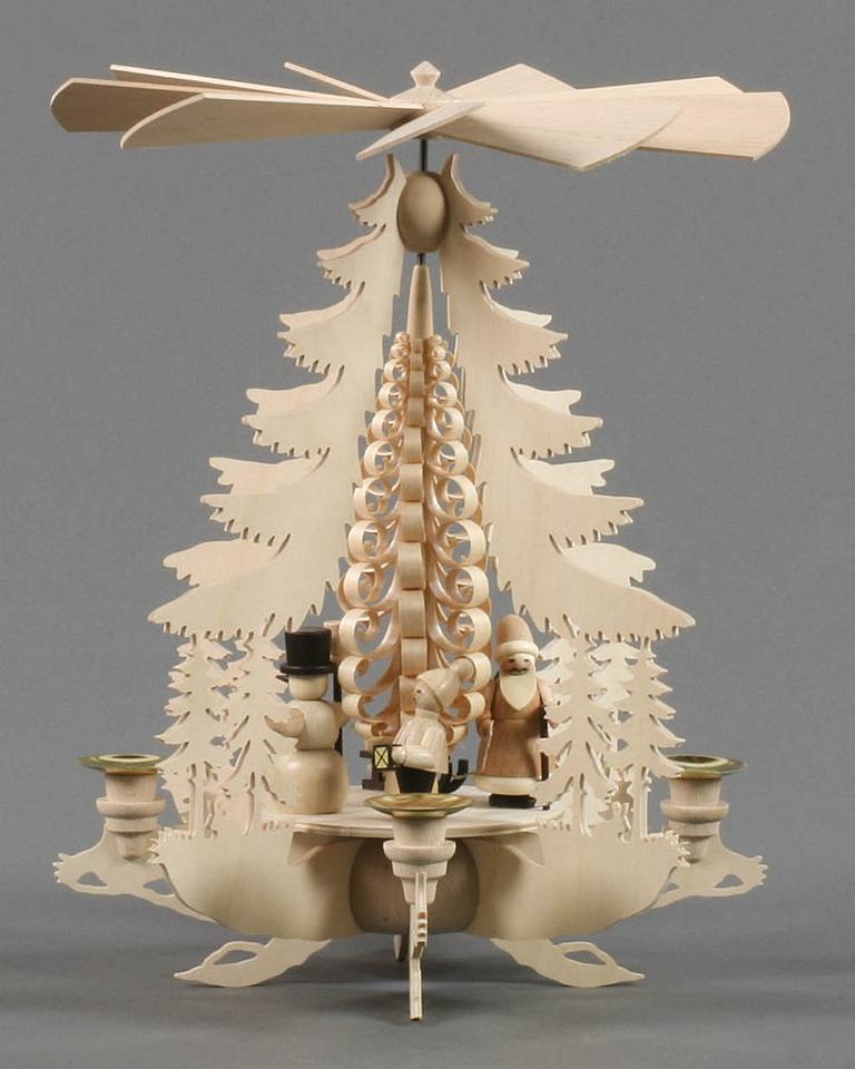 Pyramide mit Weihnachtsfiguren, für Kerzen d14mm