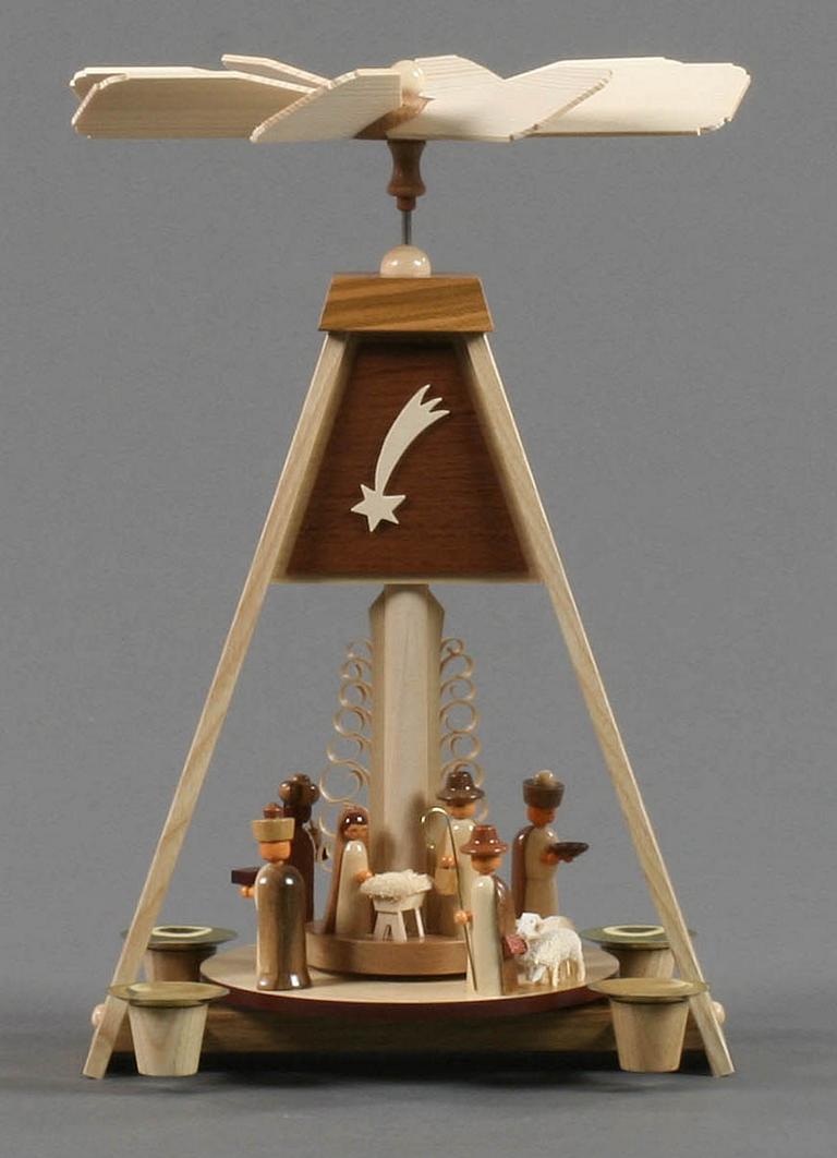 Pyramide mit Christi Geburt, für Kerzen d14mm