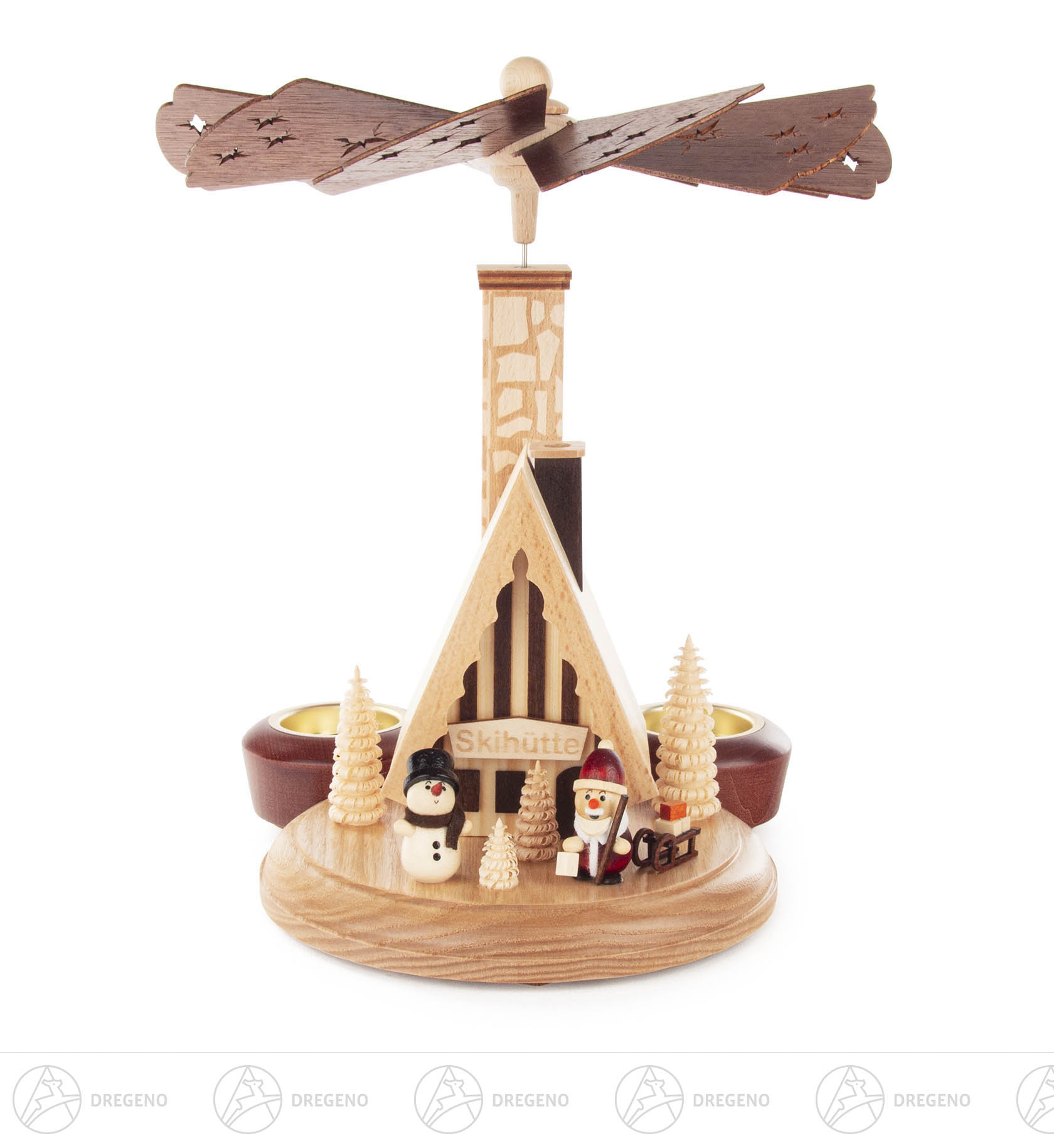 Räucherpyramide Skihütte für Teelichte