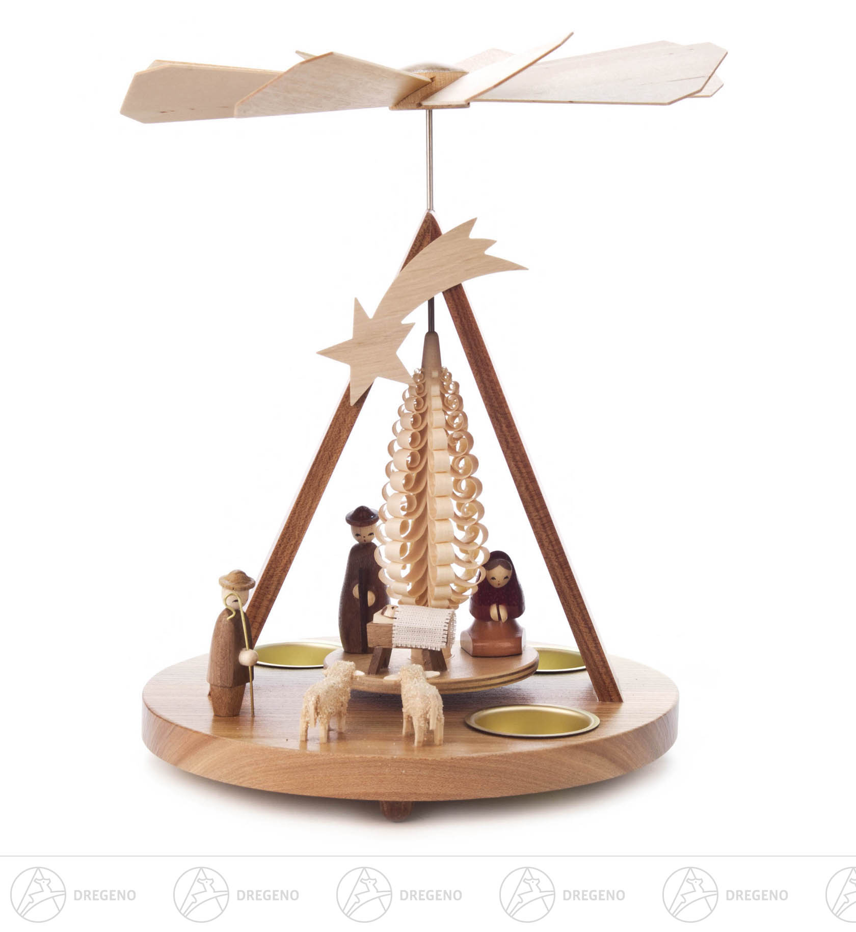 Pyramide mit Christi Geburt für Teelichte