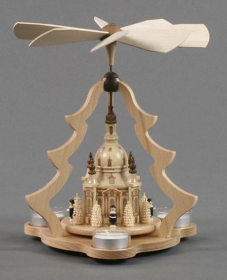Pyramide mit Dresdner Frauenkirche, für Teelichte