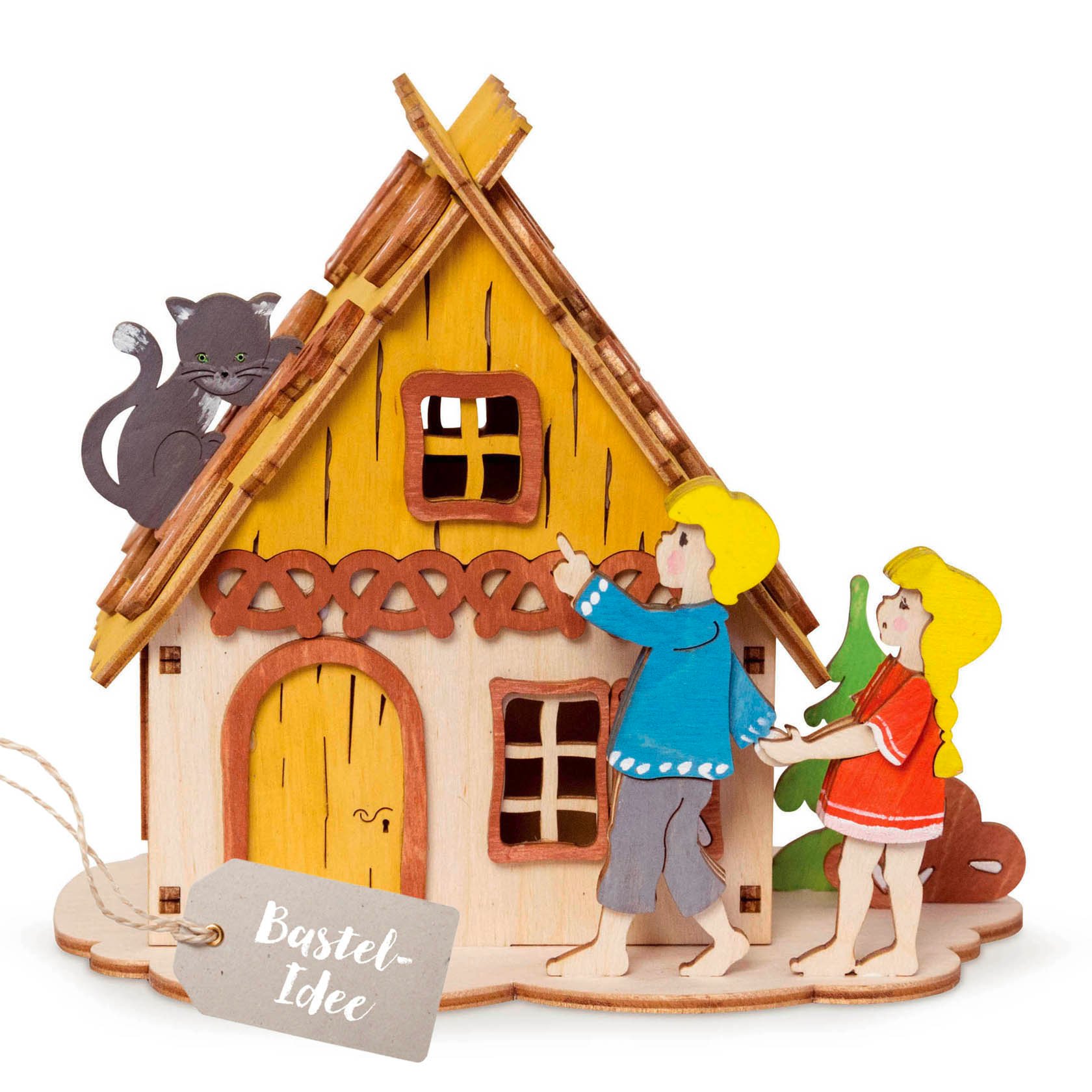 Bastelset Spardose Hänsel und Gretel 12x14cm