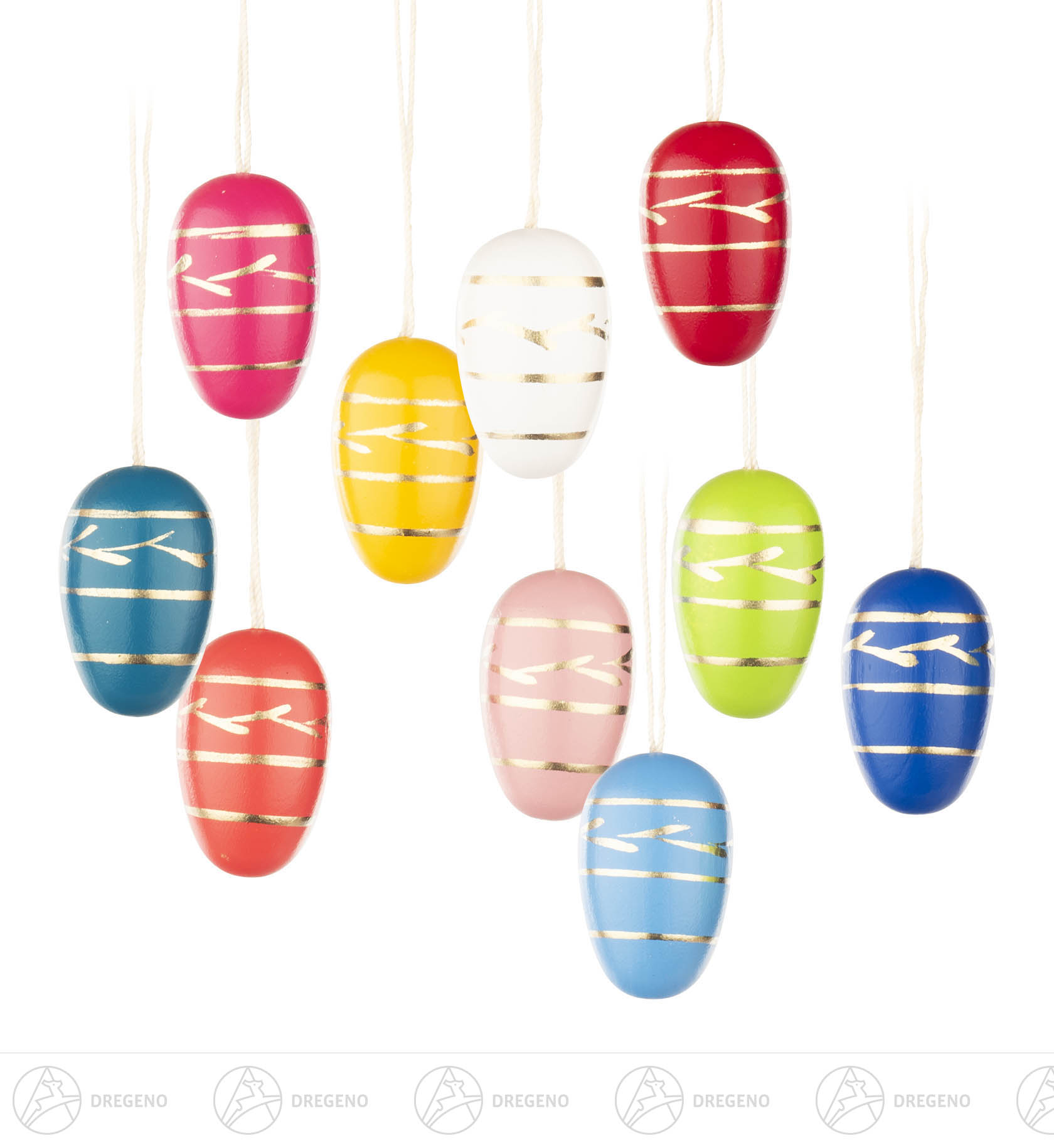 Behang Ostereier farbig sortiert (10) 2,5cm