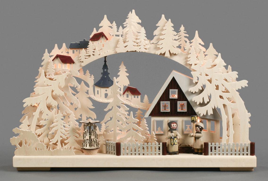 Schwibbogen Laternenschein, indirekt elektrisch beleuchtet