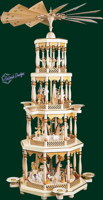 Pyramide Chr. Geburt 4-st. natur  94 cm