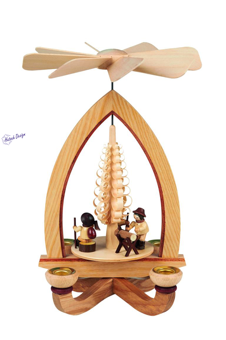 Pyramide mit Holzmacher  (4,5 cm) 28cm