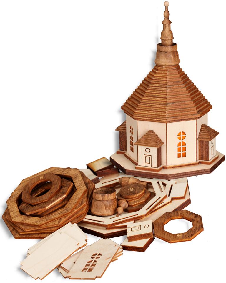 Bastelset, Seiffener Kirche mit Beleuchtung 17cm