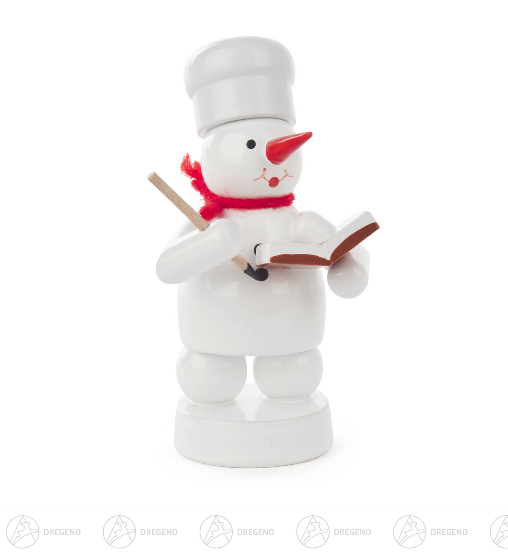 Schneemann Bäcker mit Rezepte-Buch 8cm
