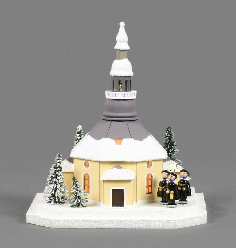 Lichterhaus Seiffener Kirche klein  elektr. Beleuchtung