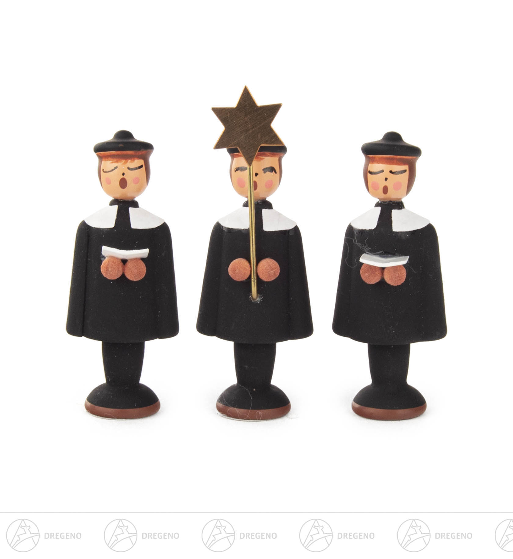 Kurrende schwarz (3) 1 Sternensänger, 2 Sänger 5cm